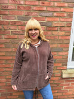 Chocolate Chenille Zip Hoodie Carrie